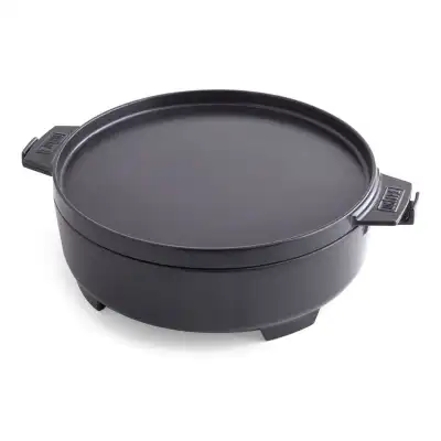 Gourmet BBQ System – Dutch Oven 2 w 1 żeliwny kociołek z żeliwną patelnią Weber 8857